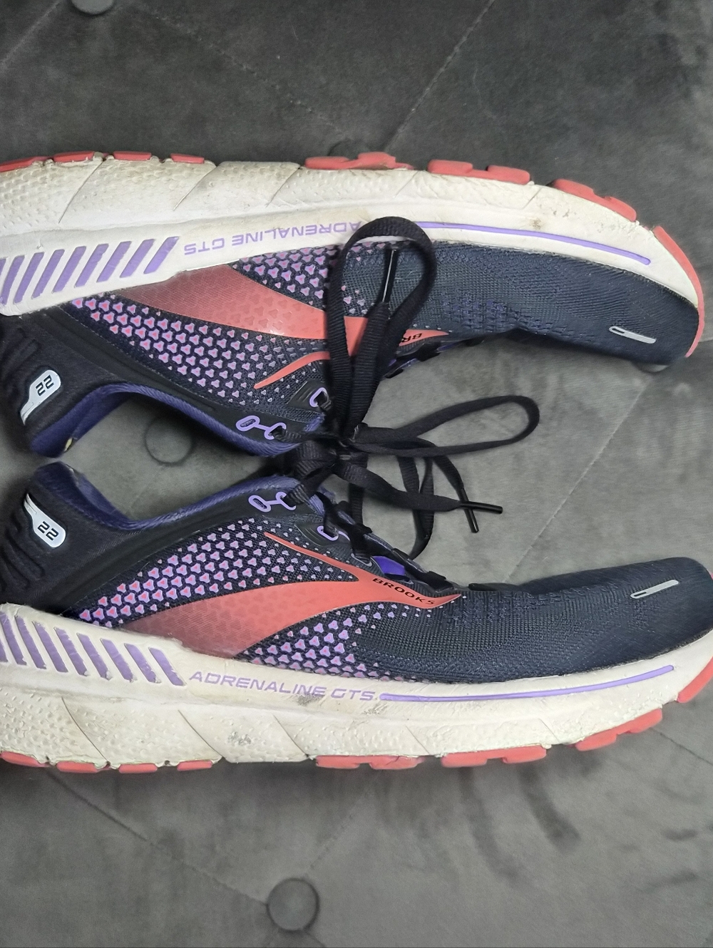 Brooks Women's Adrenaline Gts Running Sneakers - Navy, Coral & Purple 10 — image 7 of 8